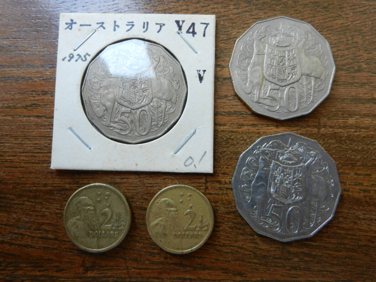 オーストラリア旧硬貨(記念硬貨含)14枚セット オーストラリア コイン14枚セット: 2ドル×2枚 & 1ドル×9枚 & 50