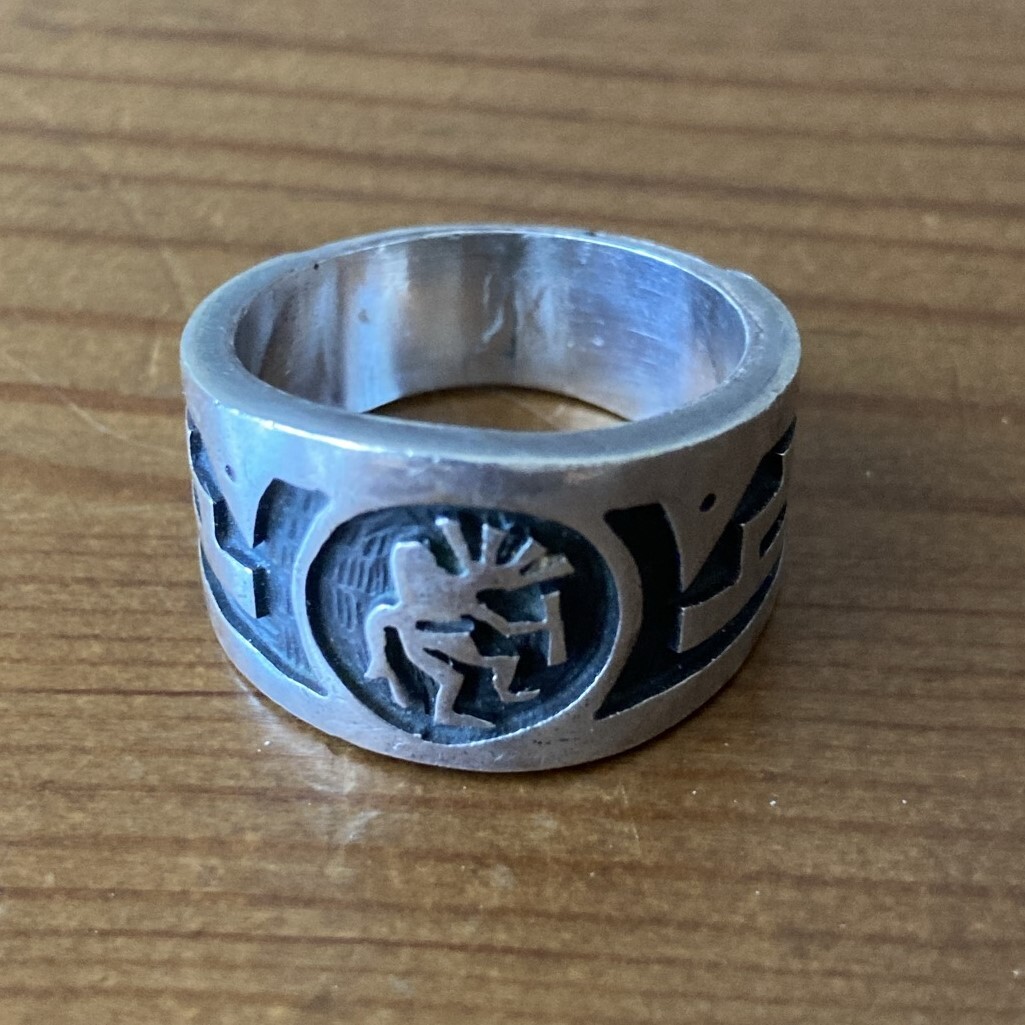 HOPI/ホピ族　CYLUS JOSYTEWA/サイラス ジョスティワ　オーバーレイ　リング　ココペリ　 JP:16-17号_1