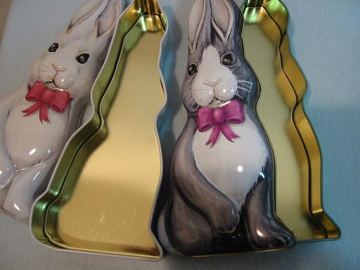 うさぎの缶☆グレイ＆ホワイトラビット缶2個セット☆イギリス_2