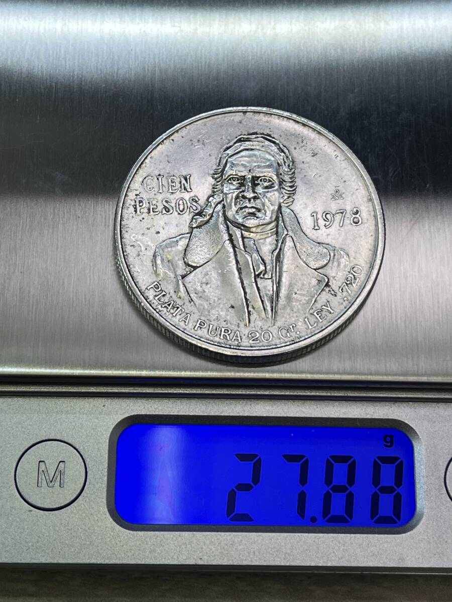 7195) メキシコ CIEN PESOS 100ペソ銀貨 1978 硬貨 銀貨 外国銭 重量約