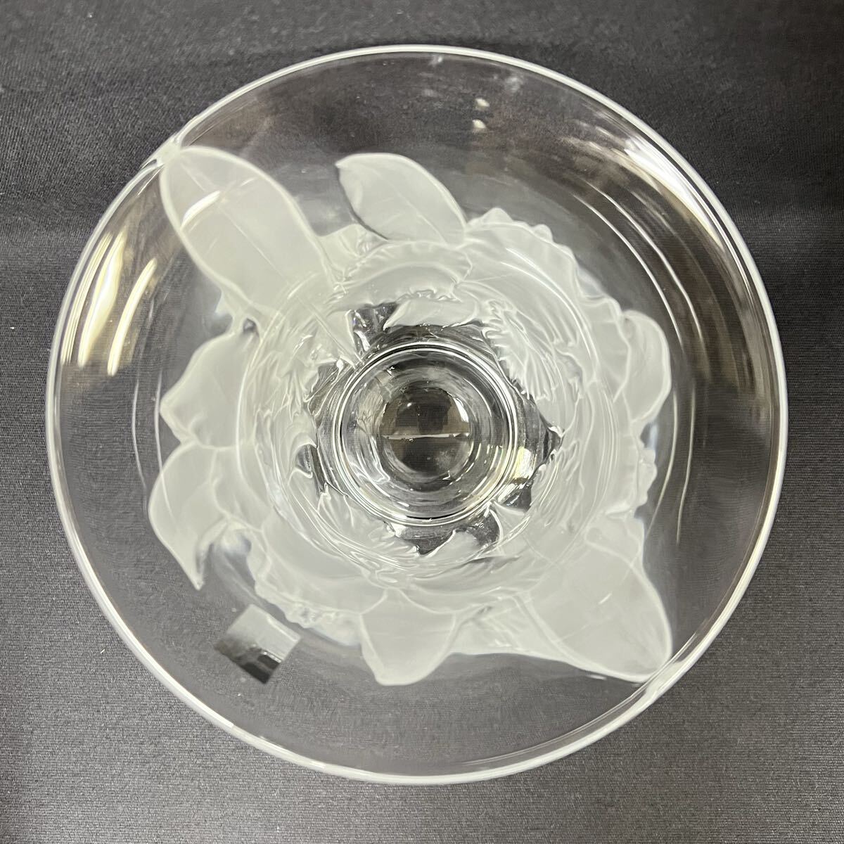 未使用品 HOYA CRYSTAL ローズボウル 花瓶 フラワーベース 金網付き
