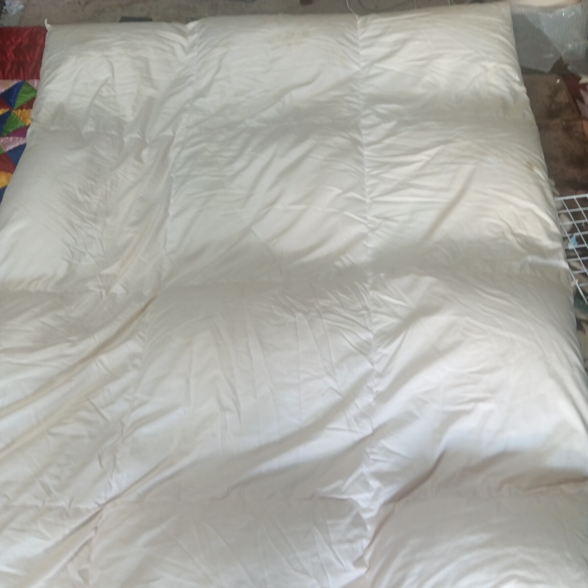 羽毛掛け布団　シングルサイズ　ダウン推定90%　中羽毛推定1.2㌔　中古品_3