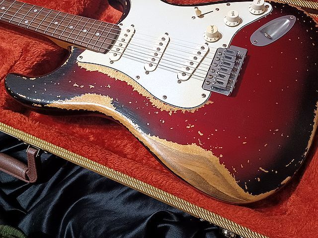 ☆PracticalCustom Relic Old Galaxy Red Strartocaster Select Capacitor and Belden Wier レリック ☆_4