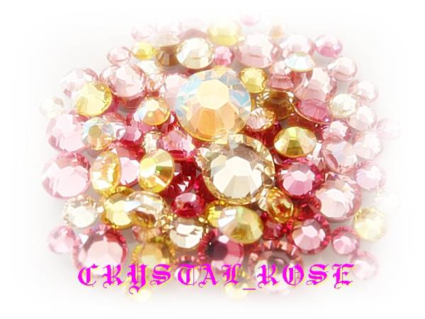 １円～☆スワロフスキーピンク×イエローMIXSS9～SS34特殊入_1