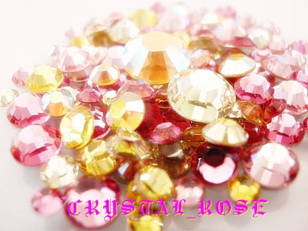 １円～☆スワロフスキーピンク×イエローMIXSS9～SS34特殊入_2