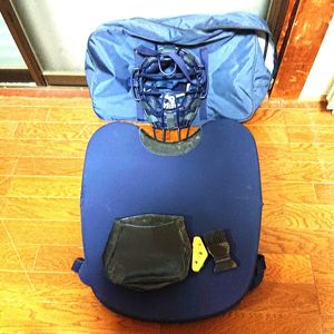 【防具セット】MIZUNO キャッチャー用 2点+ポーチ・ブラシ他 ボストンバッグ含 計約6点