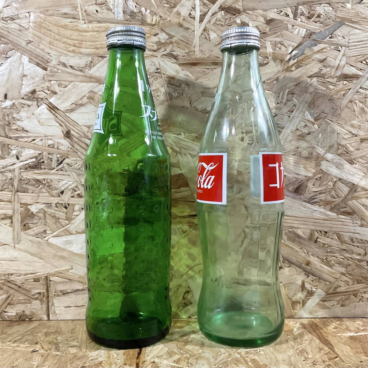 コカ・コーラ＆スプライト 1リットル瓶ボトル 蓋付き／ 昭和レトロ