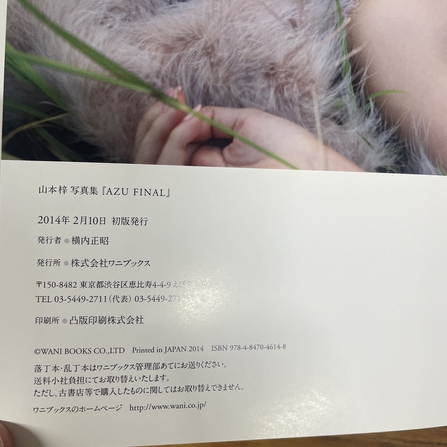 山本梓 写真集 AZU FINAL 2014年2月10日 初版発行/識別番号Qの入札履歴 