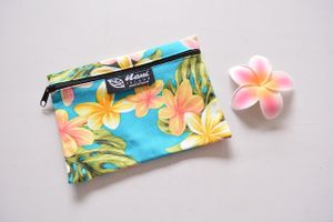 ハワイ製【 nani island 】プルメリア ポーチ & ヘアクリップ 髪飾り フラダンス