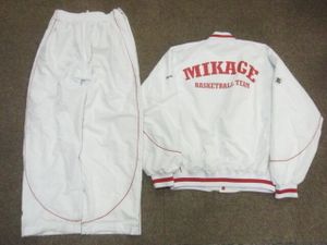 BALL LINE　ウォームアップジャージ上下セットアップ L 白 バスケジャージ上下セット 御