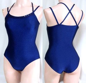 ★☆女子 ＭＩＹＵ ネックスパンコール付き紺レオタード☆★