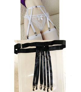 送料無料　ノーブランド　/金属バックル製６ストラップガーターベルト アレンジ可能！・B