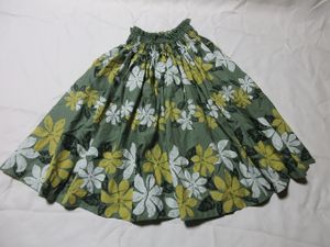 B-300★フラダンス♪グレー系/ハワイアン/パウスカート/3本ゴム/丈約66㎝★