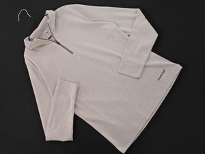 ネコポスOK mont-bell モンベル ハーフジップ ボーダー カットソー sizeM/グレー ◇■ ☆