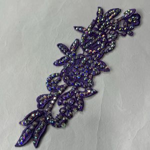 紫色 花柄 スパンコール ヘアアクセサリー社交ダンス、ドレスのリフォームに