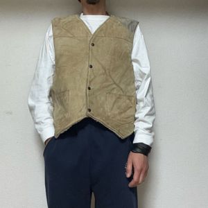 ビンテージ80s 70s Searsシアーズ スエード 裏ボア レザーベストM