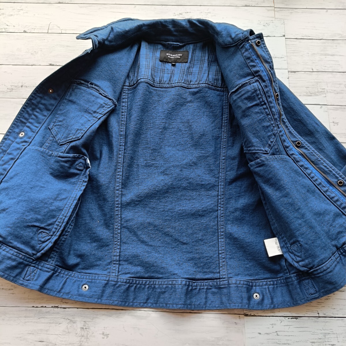 美品☆希少カラー！バーバリーブラックレーベル デニムジャケット ノバ