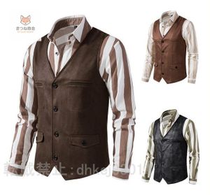 チョッキ無地 スエード ヘリンボン ベストメンズ カジュアル ビジネスベスト 春秋冬ジレ