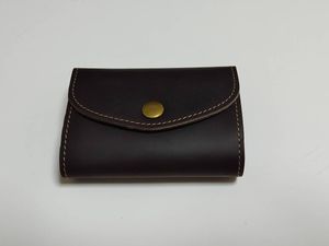 【送料無料】未使用保管品 美品 本革 ダークブラウン系色 カードケース 皮革・レザー ジ