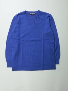 D906/LYJ CASHMERE WORLD/カシミヤ100/Vネック/カシミヤニットセーター/LLサイズ/レディ