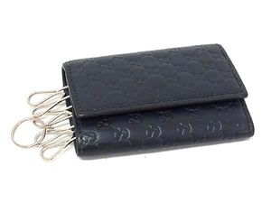 1円 GUCCI グッチ 150402 0959 マイクログッチシマ GG柄 レザー 6連