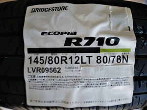 ブリヂストン １４５/８０R１２ＬＴ ８０/７８N (１４５R１２ ６P） エコピア R７１０ 格