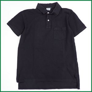 ☆WORKERS/ワーカーズ 半袖ポロシャツ メンズM/ブラック/コットン100%/鹿の子/日本製&220