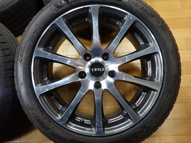 溝有り! TRD TF2 トヨタ オプション ホイール タイヤ 4本 5H-114.3 17