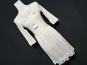 2671●B79-87　スリップ 【未使用タグ付】 LECIEN ルシアン　切替　上身伸縮レース　ホワ