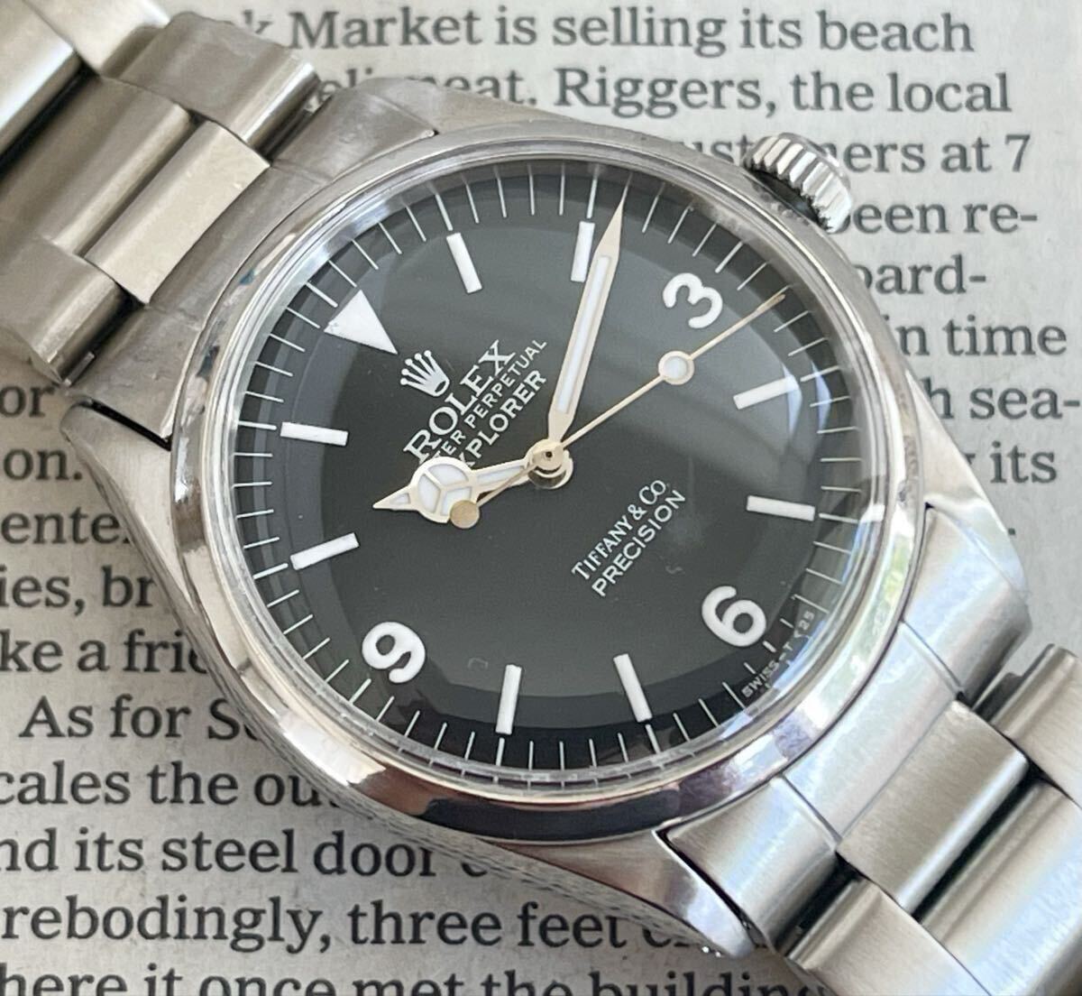 [p-ito]ヴィンテージロレックス　エクスプローラー　ダブルネーム ROLEX ロレックス エクスプローラー文字盤 5500 ティファニー ダブル