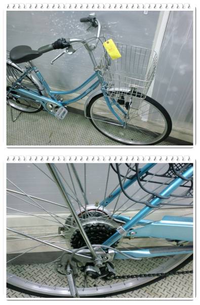 26インチ 外装6段 サイモト ALMO 中古自転車 ブルー▽1230(26インチ 