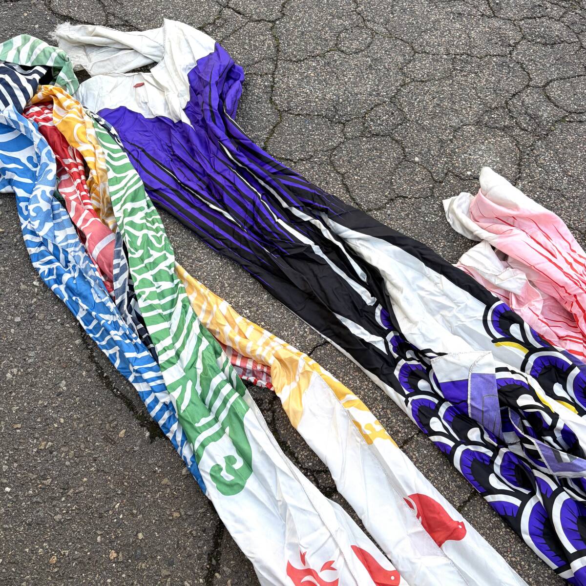 ○ 東洋紡 綾錦鯉 金太郎 波千鳥吹流し 1.5m~5m 5色+吹流し5m ナイロン