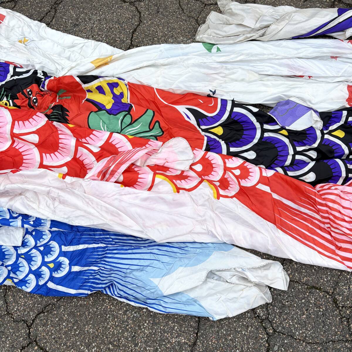 ○ 東洋紡 綾錦鯉 金太郎 波千鳥吹流し 1.5m~5m 5色+吹流し5m ナイロン