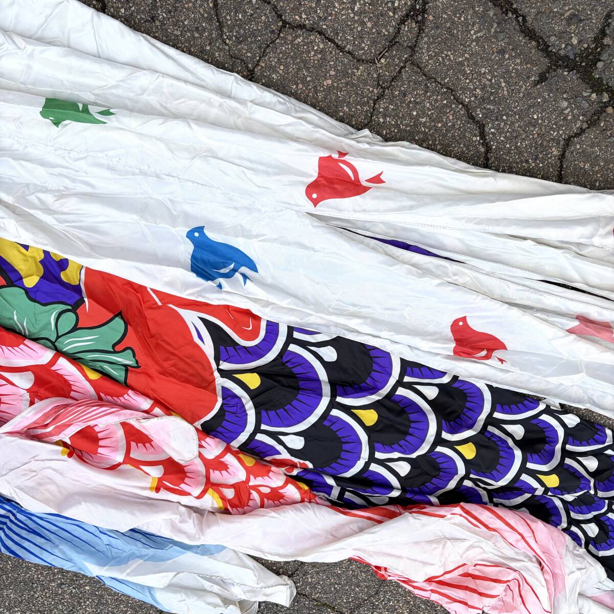 ○ 東洋紡 綾錦鯉 金太郎 波千鳥吹流し 1.5m~5m 5色+吹流し5m ナイロン