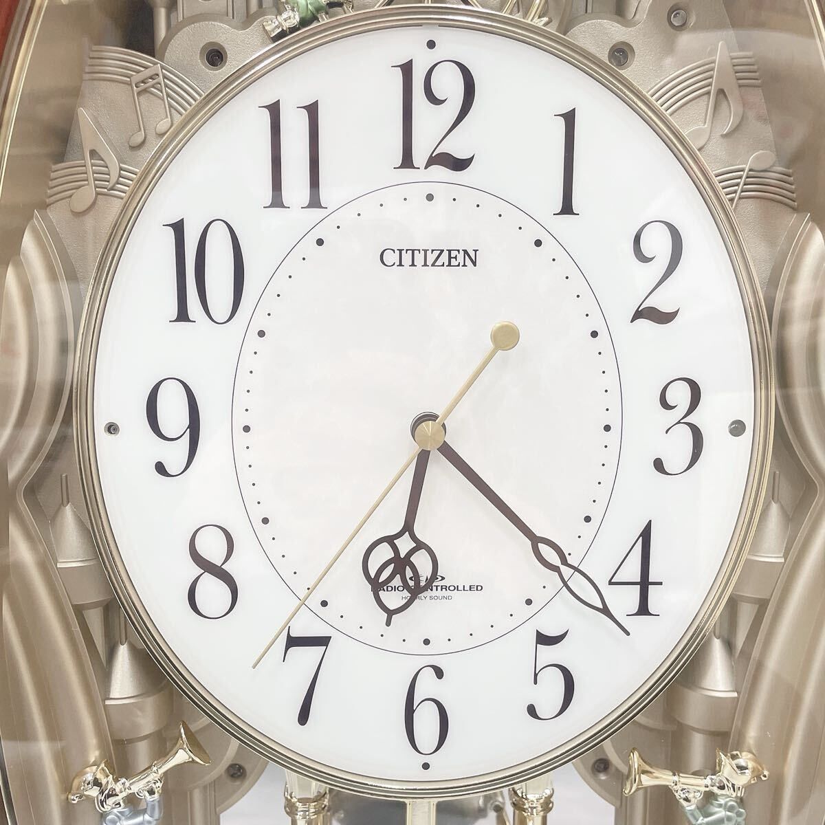 動作品 CITIZEN シチズン 電波時計 からくり時計 掛け時計 4MN487-0
