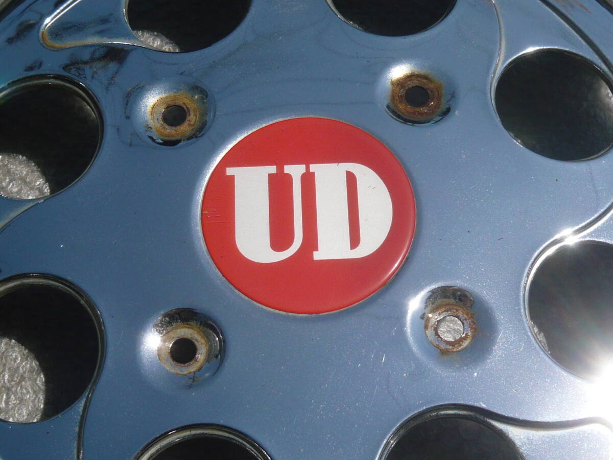 大型用 ホイールキャップ カバー 2枚 UD純正 8穴 当時物 / デコ
