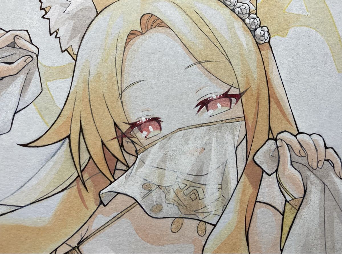セイア【ブルアカ】【中色紙】同人 手描きイラスト(手描きイラスト
