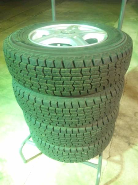 165/80R13アルミ付スタッドレス中古セットです　_1