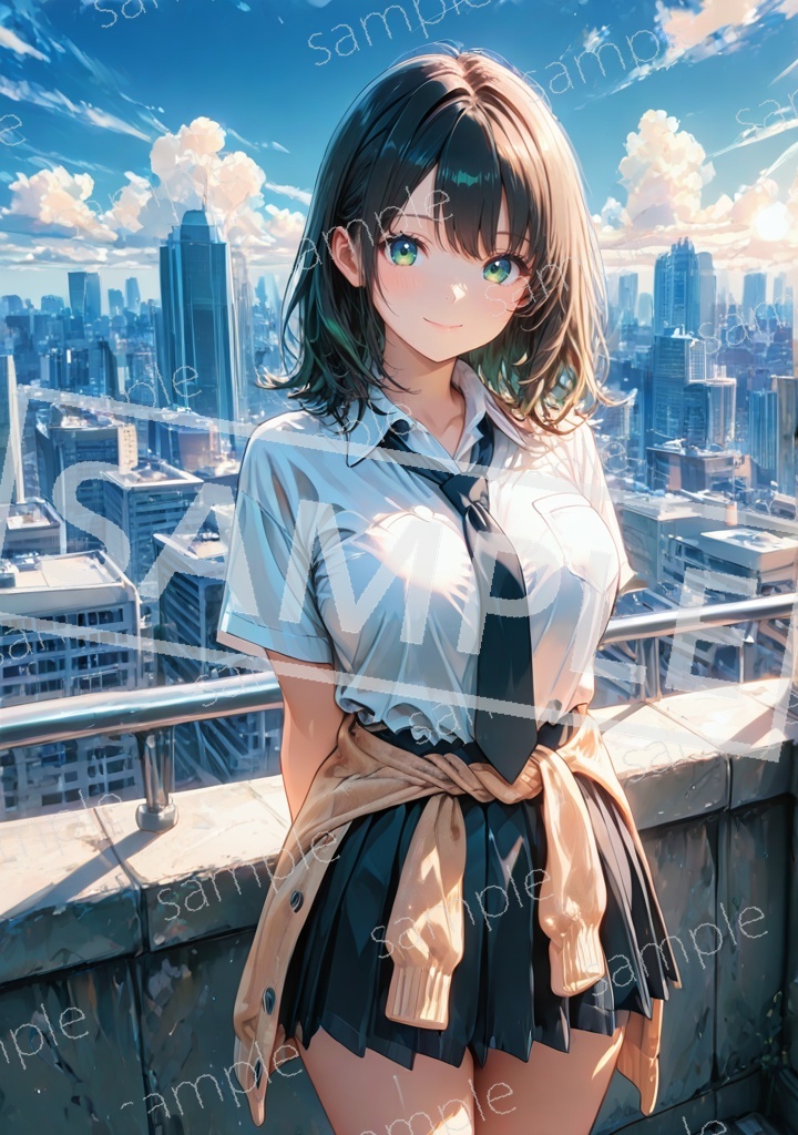 N3208 アートポスター オリジナル 一点物 A4 再出品無し 美女 アニメ