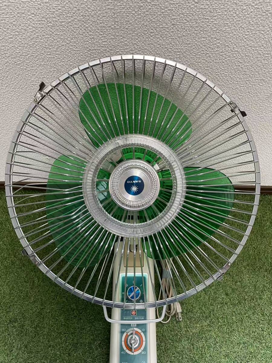 昭和レトロ SANYO EF-6BK 壁掛け扇風機 30cm グリーン羽根 Red Motor