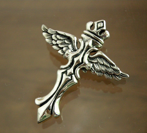 シルバー925　フェザークロスネックレストップ_1