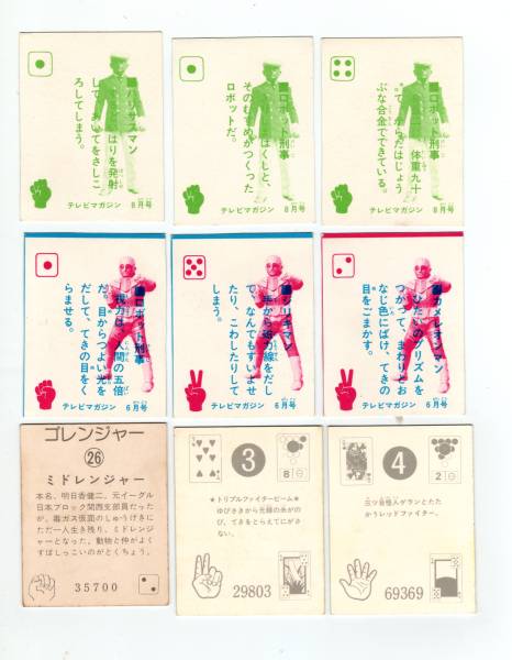 当時物 テレビマガジン附録カードロボット刑事６枚セット＋＠_2
