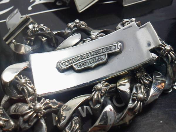 クロムハーツ ファンシー フローラルクロス ID ブレスレット_3