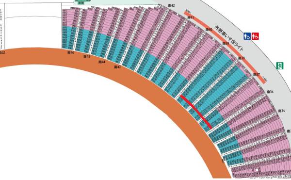 【送料無料】4/22(日)広島vs中日☆外野ライト3列目 通路側ペア_3