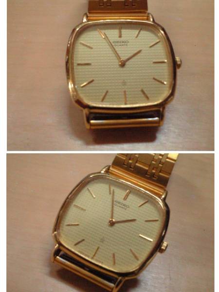SEIKO セイコー クォーツ 金 角型 2620-5430 古い腕時計 動作品