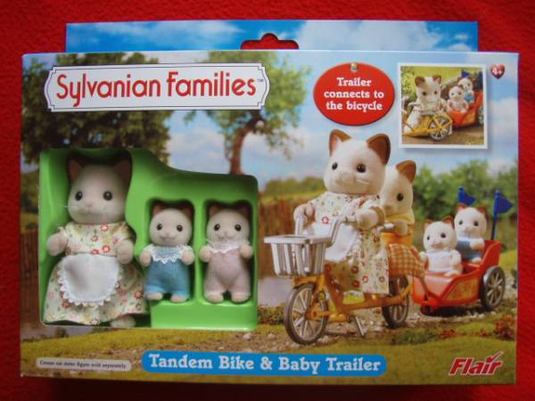 シルバニア◇UKタンデム自転車と赤ちゃんトレーラーセット/新品w  