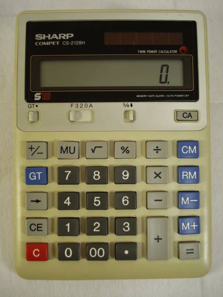 Sharp COMPET CS 2128H シャープ コンペット 電卓 485(シャープ)｜売買