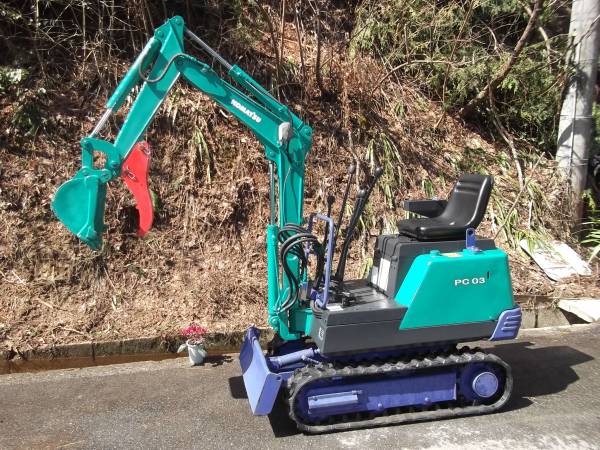 コマツミニユンボPC03-1 簡易ハサミ付き(建設機械、重機)｜売買された