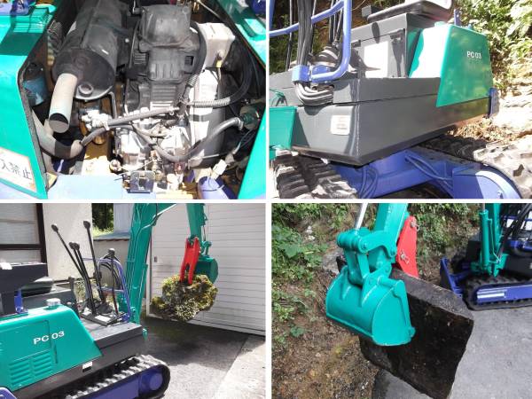 コマツミニユンボPC03-1 簡易ハサミ付き(建設機械、重機)｜売買された