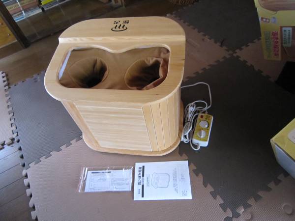 ★脚温器ぽかぽか足湯　天然木仕様　遠赤外線効果　超美品元箱★_3